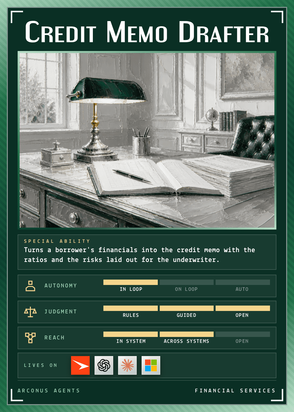 Credit Memo Drafter agent card