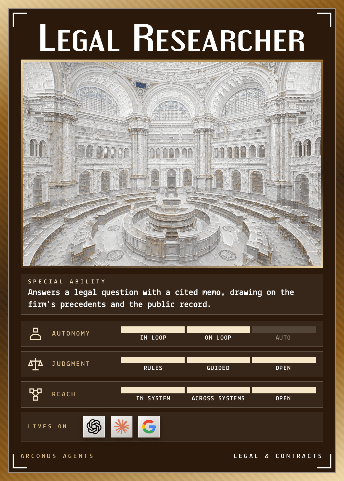 Legal Researcher agent card